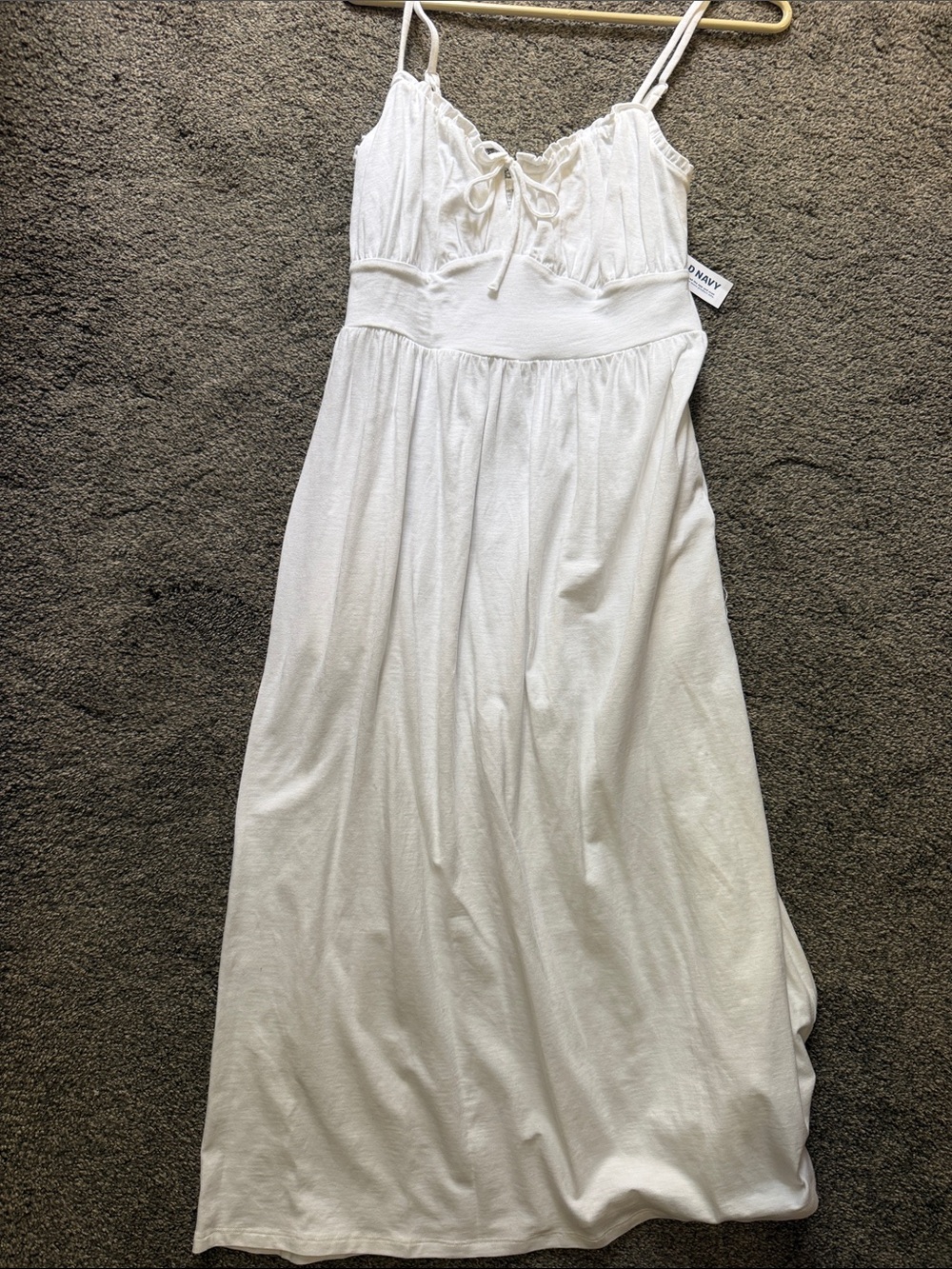 Old Navy White Spaghetti-Strap Maxi Dress with Tie Front